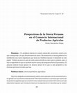 Research paper thumbnail of Perspectivas de la Sierra Peruana en el Comercio Internacional de Productos Agrícolas