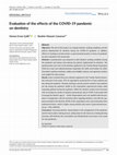 Research paper thumbnail of Evaluation of the effects of the COVID ‐19 pandemic on dentistry