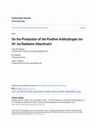 Research paper thumbnail of On the Production of the Positive Antihydrogen Ion H ̄+ via Radiative Attachment