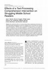 Research paper thumbnail of Effects of a Text-Processing Comprehension Intervention on Struggling Middle School Readers