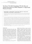 Research paper thumbnail of The Role of The RNA Demethylase FTO (Fat Mass and Obesity-Associated) and mRNA Methylation in Hippocampal Memory Formation