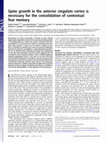 Research paper thumbnail of Spine growth in the anterior cingulate cortex is necessary for the consolidation of contextual fear memory