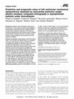 Research paper thumbnail of Predictive and prognostic value of left ventricular mechanical dyssynchrony assessed by myocardial perfusion single photon emission computed tomography in asymptomatic patients under hemodialysis