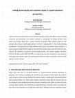 Research paper thumbnail of Linking brand equity and customer equity: A system dynamics perspective