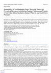 Research paper thumbnail of Acceptability of the Medication Event Reminder Monitor for Promoting Adherence to Multidrug-Resistant Tuberculosis Therapy in Two Indian Cities: Qualitative Study of Patients and Health Care Providers