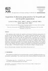 Research paper thumbnail of Acquisition of physician group practices by for-profit and not-for-profit organizations