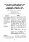 Research paper thumbnail of The effect of cash holdings and corporate governance on firm value: Evidence from the Amman Stock Exchange