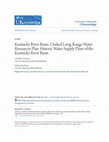 Research paper thumbnail of Kentucky River Basin: Unified Long-Range Water Resources Plan. Historic Water Supply Plans of the Kentucky River Basin