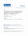 Research paper thumbnail of Development of a Decision Support System for Drought Characterization and Management: Application to Lexington, Kentucky