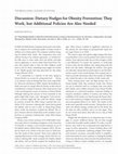 Research paper thumbnail of Discussion: Dietary Nudges for Obesity Prevention: They Work, but Additional Policies Are Also Needed