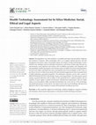 Research paper thumbnail of Health Technology Assessment for In Silico Medicine: Social, Ethical and Legal Aspects