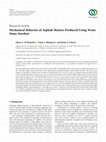 Research paper thumbnail of Mechanical Behavior of Asphalt Mastics Produced Using Waste Stone Sawdust