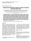 Research paper thumbnail of Antibacterial potentials of aqueous extract of Enantia chlorantha stem bark