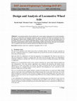 Research paper thumbnail of Design And Analysis Of Locomotive Wheel Axle