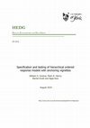 Research paper thumbnail of Specification and testing of hierarchical ordered response models with anchoring vignettes