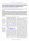 Research paper thumbnail of When categorization-based stranger avoidance explains the uncanny valley: A comment on MacDorman and Chattopadhyay (2016)