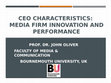 Research paper thumbnail of CEO Characteristics: Media Firm Innovation and Performance