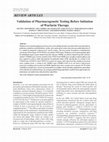 Research paper thumbnail of Validation of Pharmacogenetic Testing Before Initiation of Warfarin Therapy