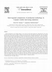 Research paper thumbnail of Inter-regional comparisons of production technology in Canada's timber harvesting industries