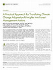 Research paper thumbnail of A Practical Approach for Translating Climate Change Adaptation Principles into Forest Management Actions