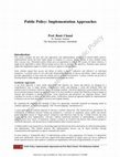 Research paper thumbnail of Public Policy: Implementation Approaches