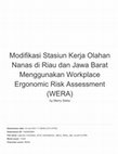 Research paper thumbnail of Hak Kekayaan Intelektual: Modifikasi Stasiun Kerja Olahan Nanas di Riau dan Jawa Barat Menggunkan Workplace Ergonomic Risk Assessment (WERA) (Hasil Check Similarity)