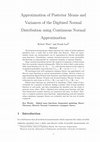 Research paper thumbnail of Approximation of Posterior Means and Variances of the Digitised Normal Distribution using Continuous Normal Approximation