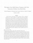 Research paper thumbnail of The impact of an Adult Literacy Program on the Next Generation: Evidence from Rural India