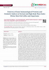 Research paper thumbnail of Patterns of Some Immunological Proteins and Oxidative Indices in Normal and High Body Mass Index Wistar Rats Fed Coffee and Aspartame