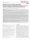 Research paper thumbnail of Quality of care in sickle cell disease