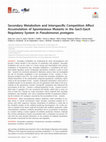 Research paper thumbnail of {"__content__"=>"Secondary Metabolism and Interspecific Competition Affect Accumulation of Spontaneous Mutants in the GacS-GacA Regulatory System in.", "i"=>{"__content__"=>"Pseudomonas protegens"}}