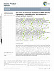 Research paper thumbnail of The value of universally available raw NMR data for transparency, reproducibility, and integrity in natural product research