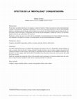 Research paper thumbnail of Efectos de la “mentalidad” conquistadora