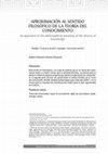 Research paper thumbnail of Aproximación al sentido filosófico de la Teoría del Conocimiento