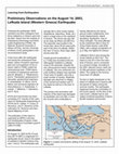 Research paper thumbnail of Preliminary observations on the August 14, 2003 Lefkada island (western Greece) earthquake