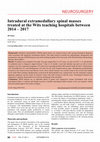 Research paper thumbnail of Intradural extramedullary spinal masses treated at the Wits teaching hospitals between 2014 - 2017