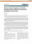 Research paper thumbnail of Efisiensi Instalasi Pengolahan Air Limbah Terhadap Kualitas Limbah Cair Rumah Sakit Haji Makassar Tahun 2014