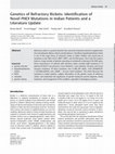 Research paper thumbnail of Genetics of Refractory Rickets: Identification of Novel PHEX Mutations in Indian Patients and a Literature Update