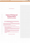 Research paper thumbnail of Writing and Popular Music: Litpop in / and / as the world