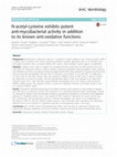 Research paper thumbnail of N-acetyl-cysteine exhibits potent anti-mycobacterial activity in addition to its known anti-oxidative functions