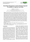 Research paper thumbnail of Advancing the Igbo Language Using Elements of Knowledge Management (KM): The Role of Academics in South-Eastern Nigerian Universities