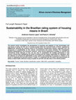 Research paper thumbnail of Sustainability in the Brazilian rating system of housing means in Brazil