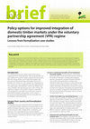 Research paper thumbnail of Policy options for improved integration of domestic timber markets under the voluntary partnership agreement (VPA) regime: Lessons from formalization case studies