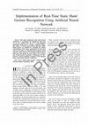 Research paper thumbnail of Implementation of Real-Time Static Hand Gesture Recognition Using Artificial Neural Network