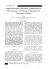 Research paper thumbnail of Improving Multi-Document Summarization Performance by Utilizing Comprehensive Document Features