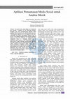 Research paper thumbnail of Aplikasi Pemantauan Media Sosial untuk Analisa Merek