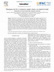 Research paper thumbnail of Managing risk for e-commerce supply chains: an empirical study