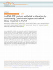 Research paper thumbnail of LncRNA EPR controls epithelial proliferation by coordinating Cdkn1a transcription and mRNA decay response to TGF-β