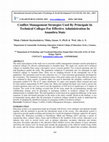 Research paper thumbnail of Conflict Management Strategies Used By Principals In Technical Colleges For Effective Administration In Anambra State