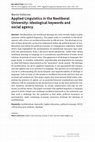 Research paper thumbnail of Applied Linguistics in the Neoliberal University: Ideological keywords and social agency